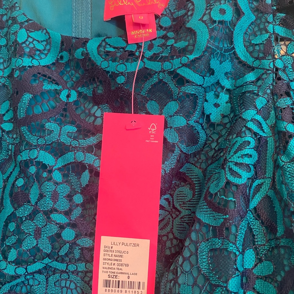 Lily Pulitzer turquoise dress size 0 NWT